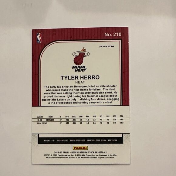 Tyler Herro Trading Card - Silver Holographic mint condition - Picture 3 of 3